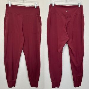Lululemon Align Joggers Burgundy Red High Rise Athleisure Stretch Women's 10
